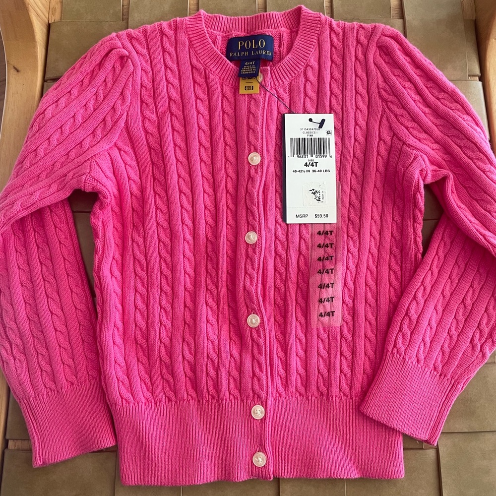 NEW (NWT) Polo Ralph Lauren Cardigan toddler girls